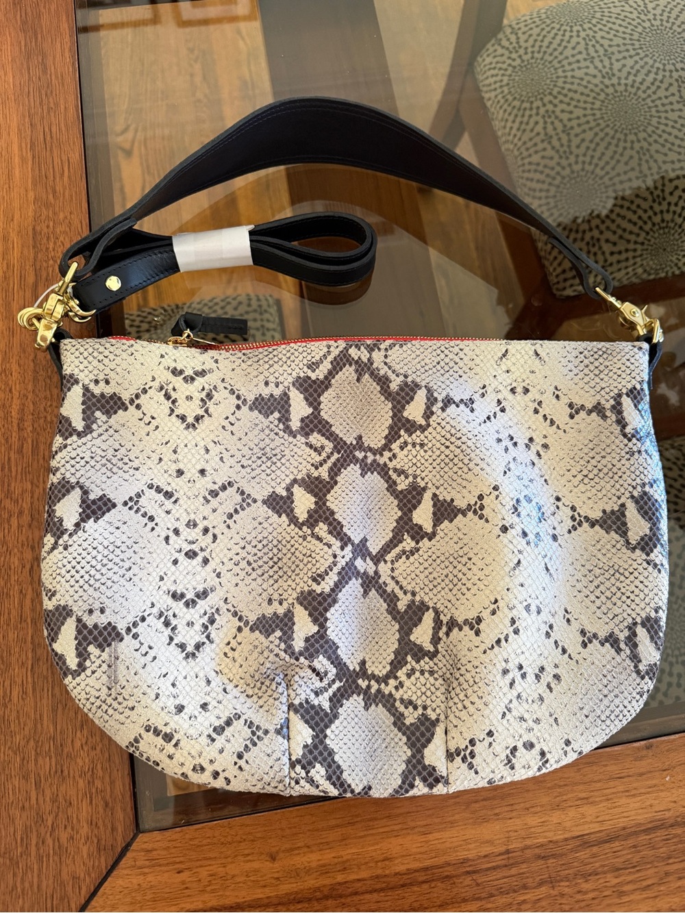 Clare V Moyen messenger Snake-Print Crossbody Bag